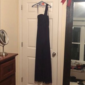 Floor length plum purple dress